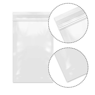 La poly tirette claire met en sac les sacs zip-lock refermables de stockage pour la sucrerie, vitamine